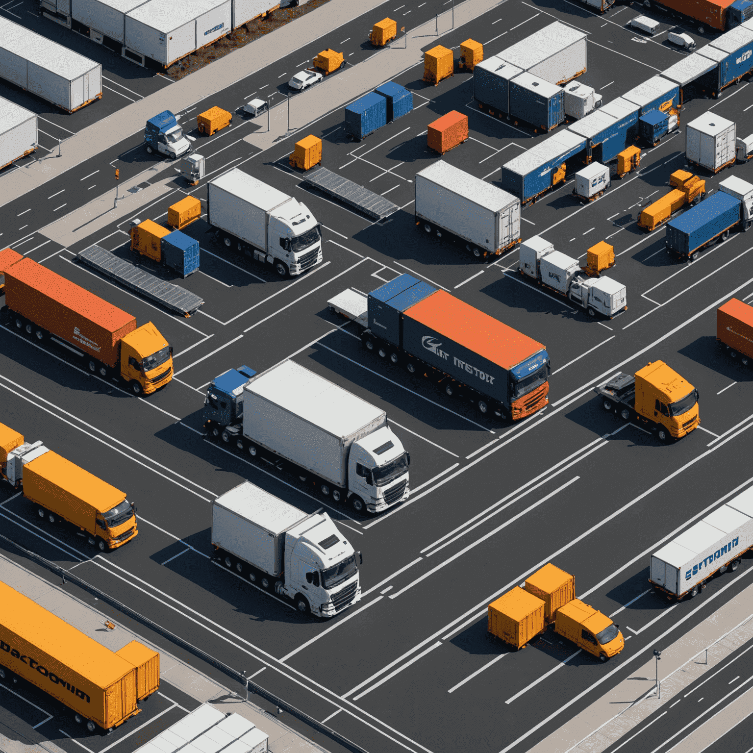A professional diagram showing the integration of various freight logistics platforms such as DAT and Truckstop with a central system. The image illustrates data flow between different components, emphasizing seamless connectivity and efficiency in freight operations.
